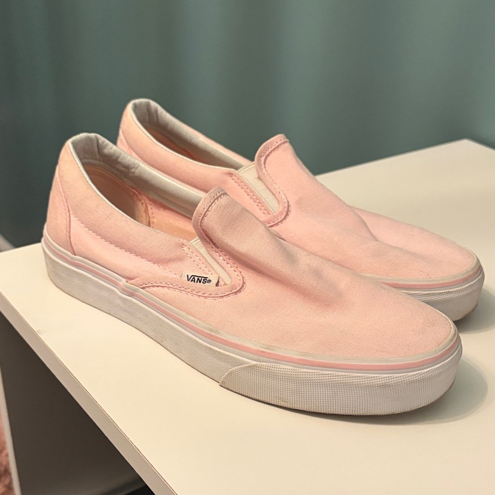 Vans Light Pink Canvas Slip-Ons